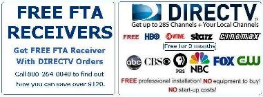 free FTA receivers with DirecTV new orders